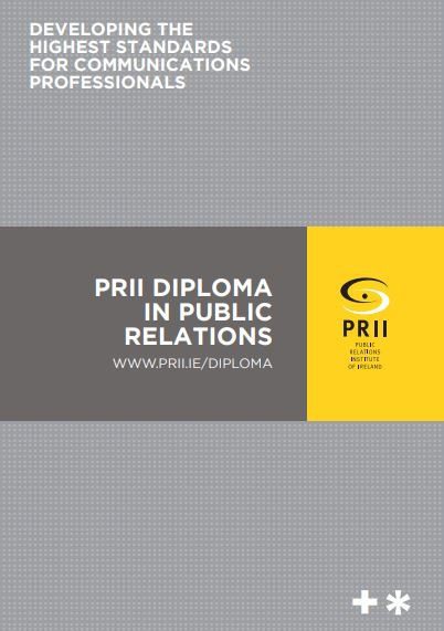 PRII Diploma in PR 2020/2021 Starts  Monday 21 September