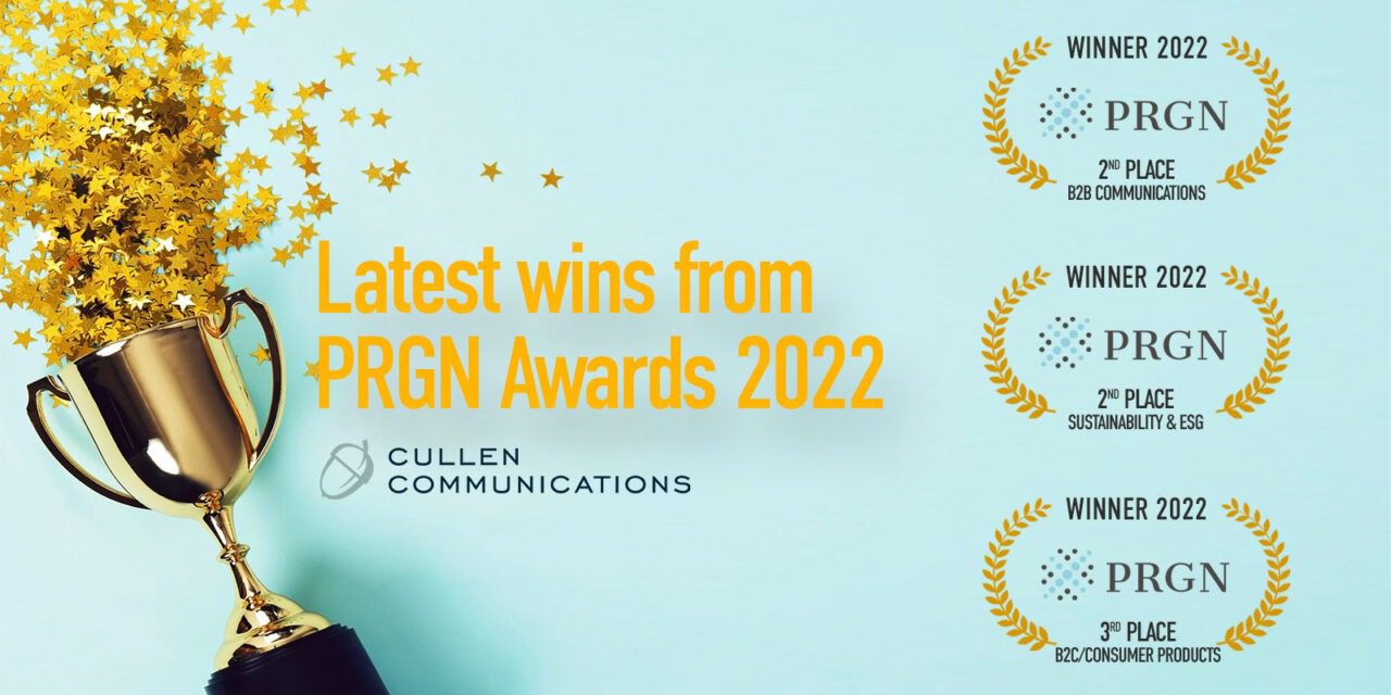 Global recognition for Cullen Communications at PRGN Awards 2022